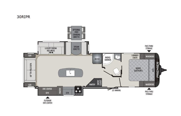 Representative floor plan provided by a trusted RVshare partner.