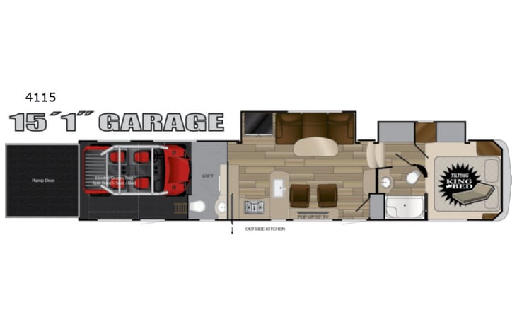 Representative floor plan provided by a trusted RVshare partner.