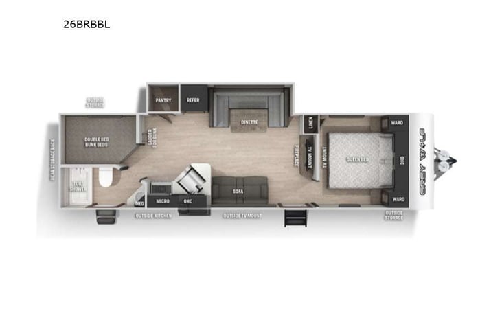 Representative floor plan provided by a trusted RVshare partner.