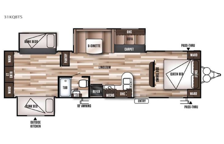 Representative floor plan provided by a trusted RVshare partner.