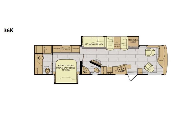 Representative floor plan provided by a trusted RVshare partner.