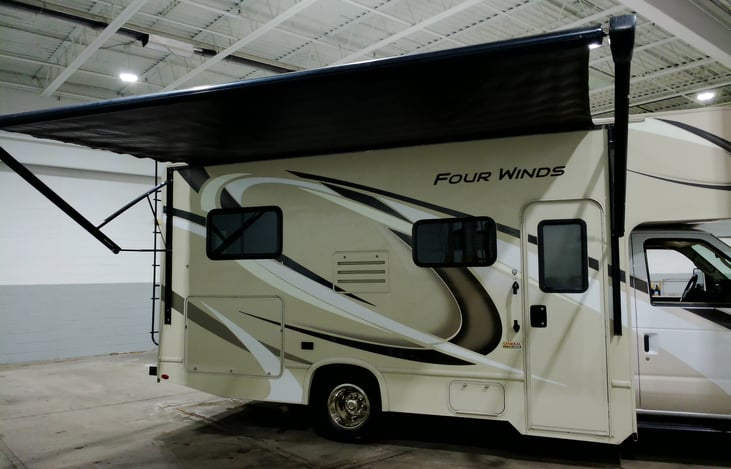 Power awning- only can be expanded and retracted when RV is turned off.