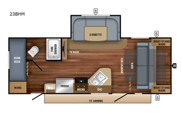Representative floor plan provided by a trusted RVshare partner.
