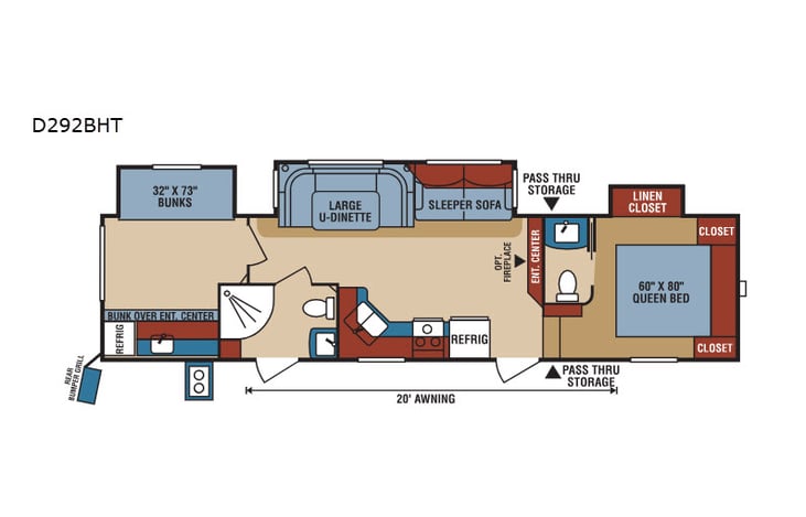Representative floor plan provided by a trusted RVshare partner.