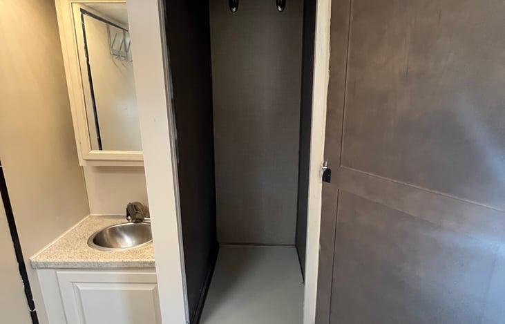 Closet for storage and bathroom sink