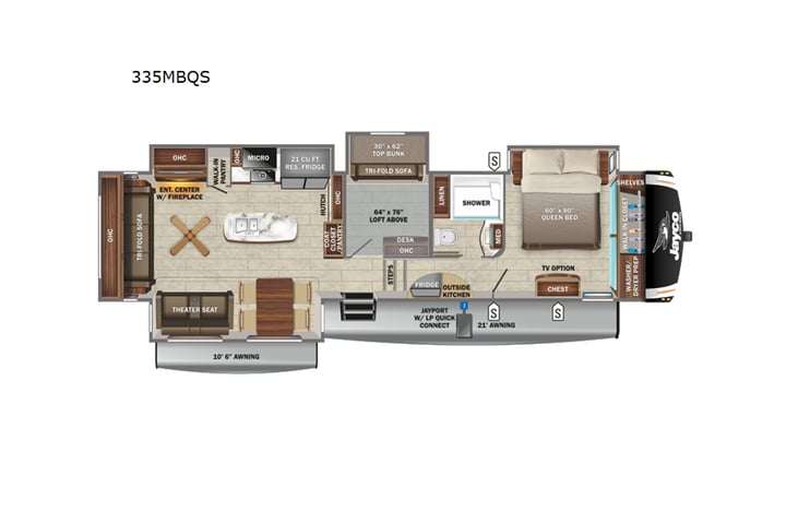 Representative floor plan provided by a trusted RVshare partner.