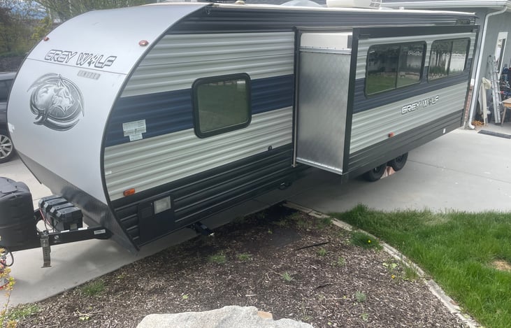 Pop out  slide. Allow 4 feet of room before extending slide.