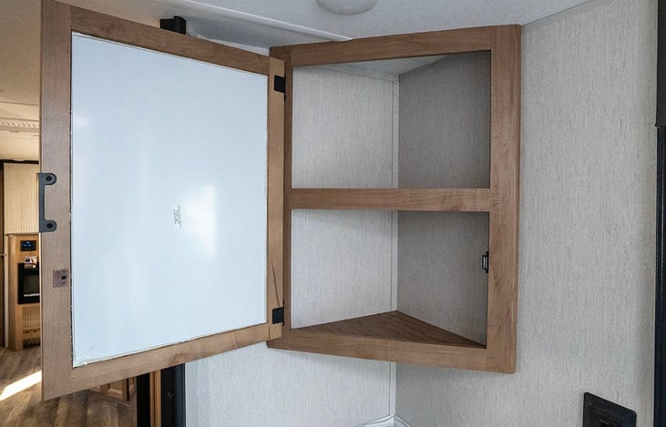 Spacious bathroom storage cabinet with ample organization space