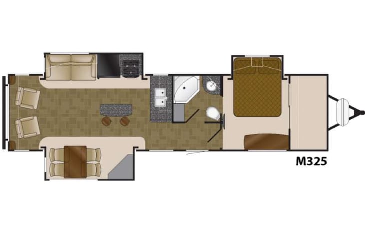 Representative floor plan provided by a trusted RVshare partner.