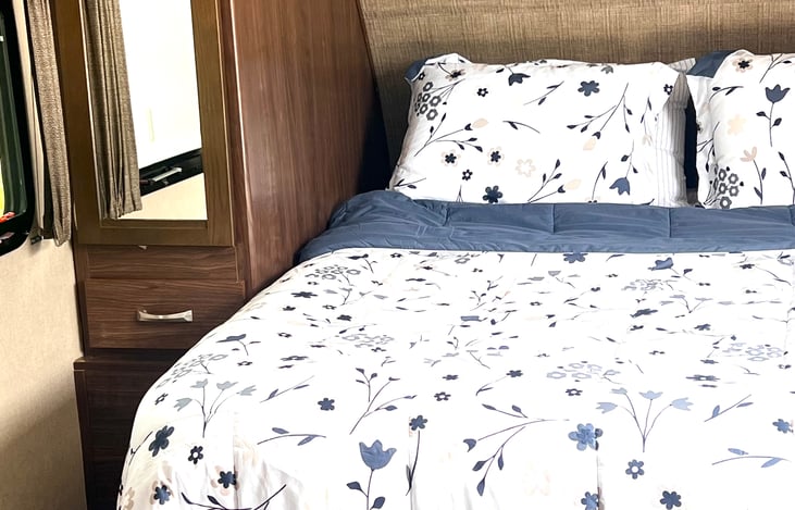 Side draw/Cabinet storage for personal items.