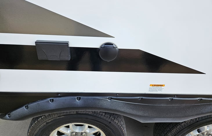 Convenient exterior 110v outlet on awning side