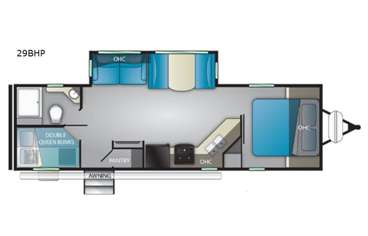 Representative floor plan provided by a trusted RVshare partner.