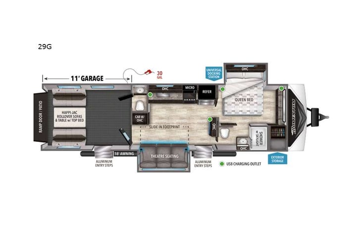 Representative floor plan provided by a trusted RVshare partner.