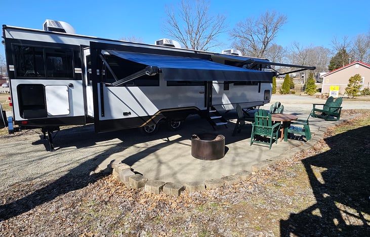 Outdoor fridge on the left