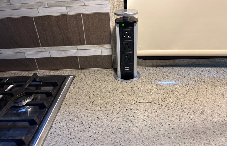 USB and 120 Volt outlets