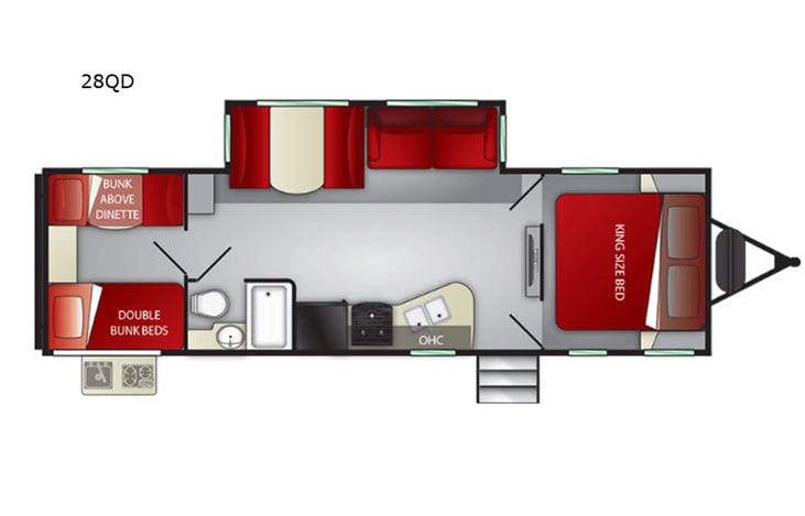 Representative floor plan provided by a trusted RVshare partner.