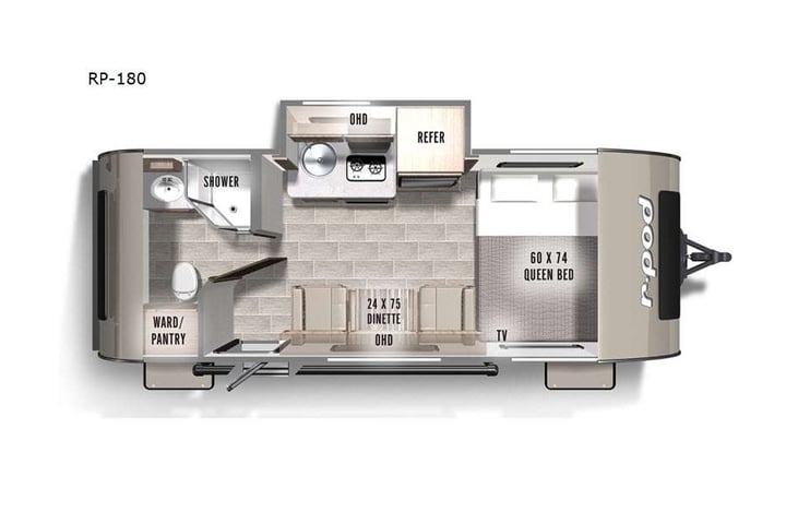 Representative floor plan provided by a trusted RVshare partner.