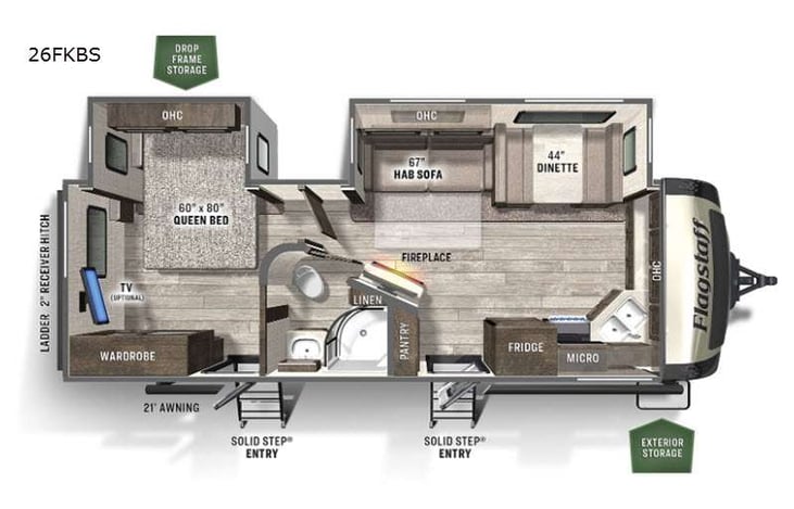 Representative floor plan provided by a trusted RVshare partner.