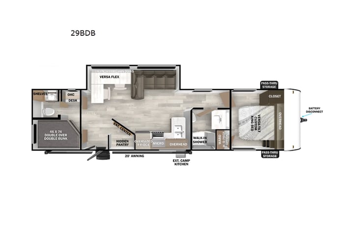 Representative floor plan provided by a trusted RVshare partner.
