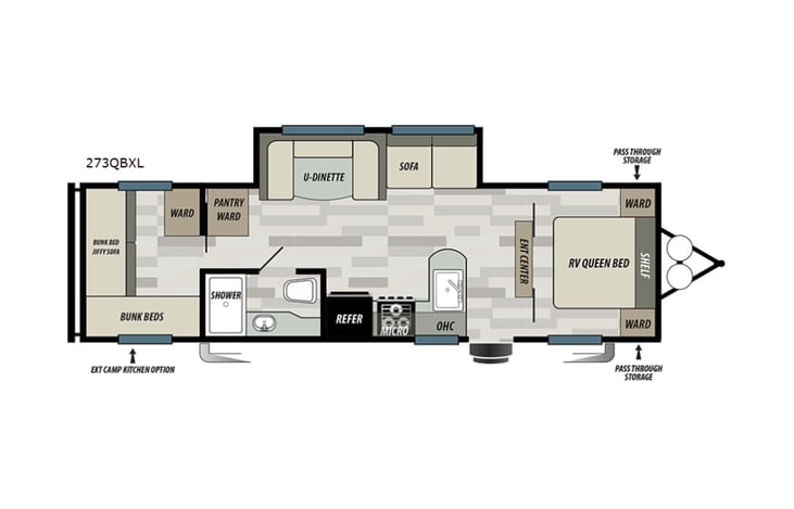 Representative floor plan provided by a trusted RVshare partner.