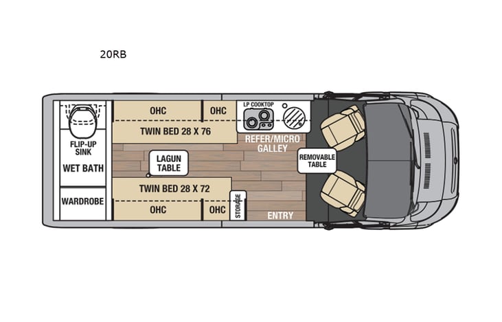 Representative floor plan provided by a trusted RVshare partner.