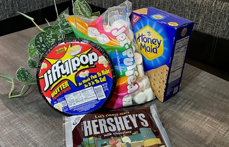 Complementary Smore's kit and Jiffy Pop!