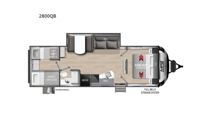 Representative floor plan provided by a trusted RVshare partner.