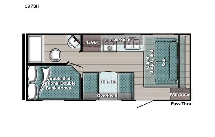 Representative floor plan provided by a trusted RVshare partner.
