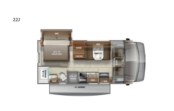 Representative floor plan provided by a trusted RVshare partner.