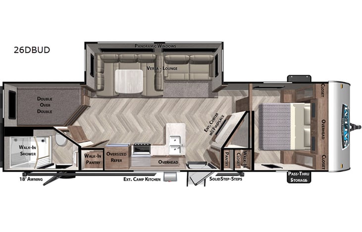 Representative floor plan provided by a trusted RVshare partner.