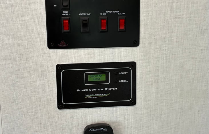 Master control panel for slides, water , heater , Ac