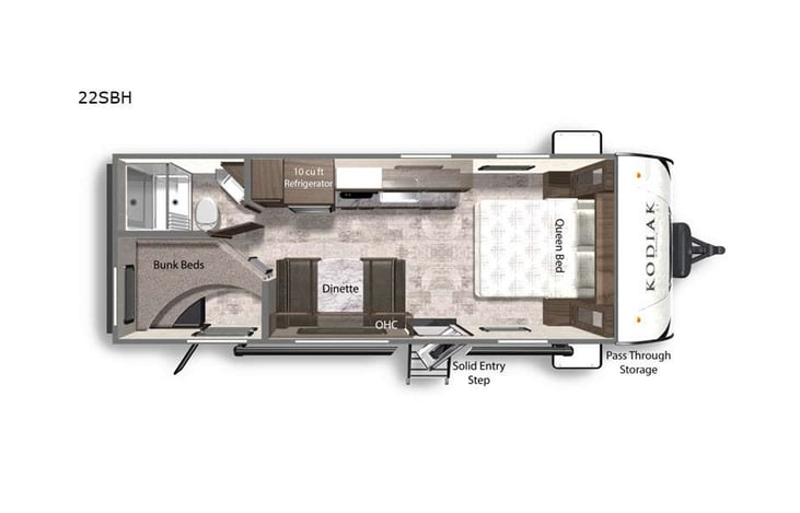Representative floor plan provided by a trusted RVshare partner.