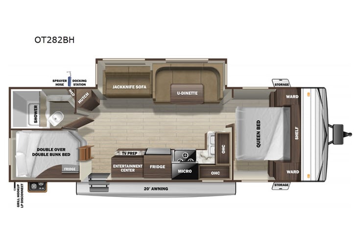 Representative floor plan provided by a trusted RVshare partner.