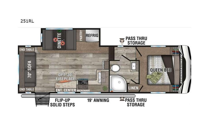 Representative floor plan provided by a trusted RVshare partner.