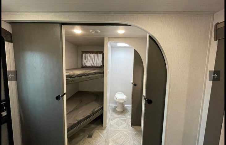 Each Double bunk… sleeps two children comfortably or one adult