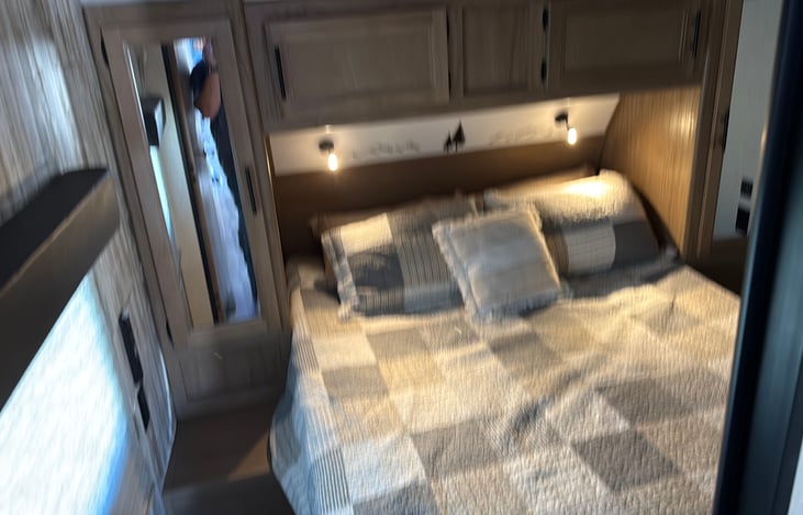 Queen Bed in private bedroom.