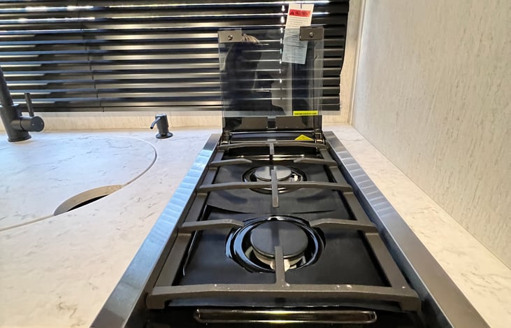Two burners for cooking on a rainy day.