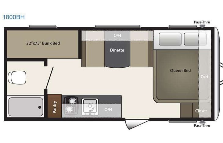 Representative floor plan provided by a trusted RVshare partner.