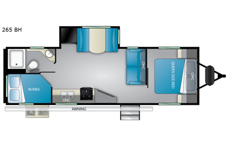 Representative floor plan provided by a trusted RVshare partner.