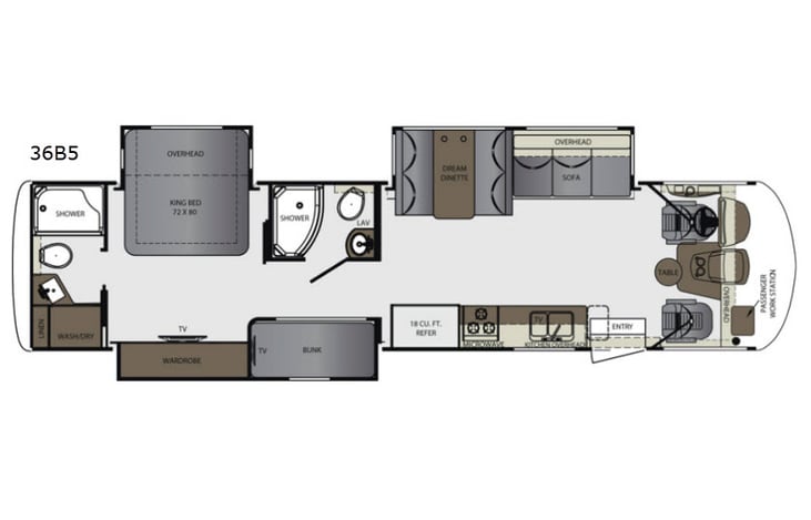 Representative floor plan provided by a trusted RVshare partner.