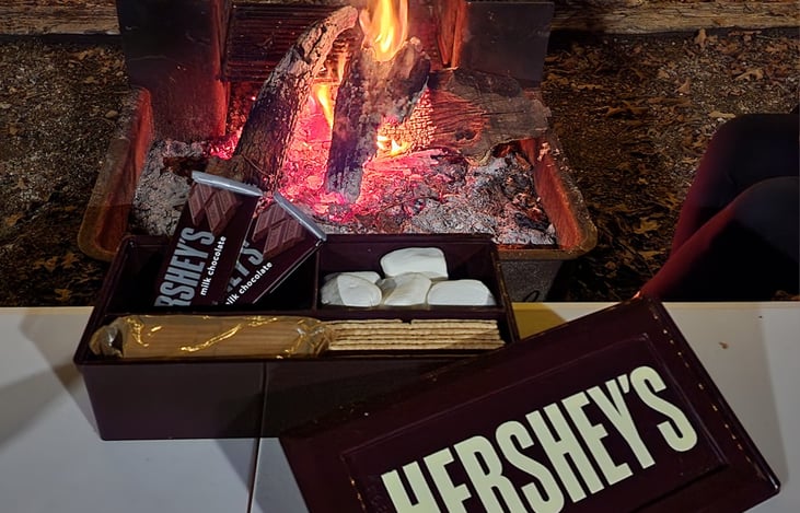 Who doesn't like a smore next to a campfire!