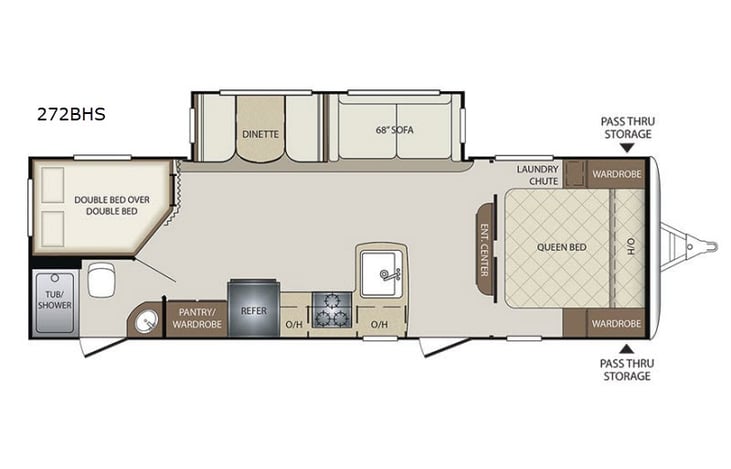 Representative floor plan provided by a trusted RVshare partner.