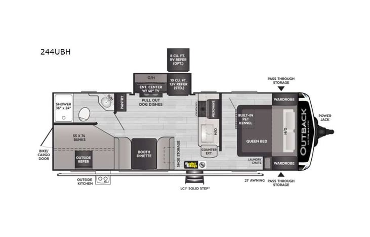 Representative floor plan provided by a trusted RVshare partner.