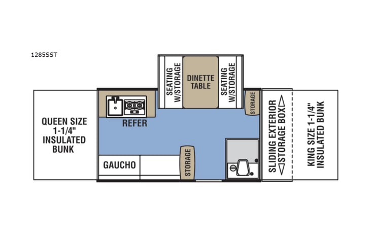 Representative floor plan provided by a trusted RVshare partner.