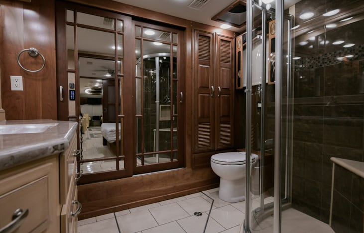 Full size Bath with Shower and Washer + Dryer