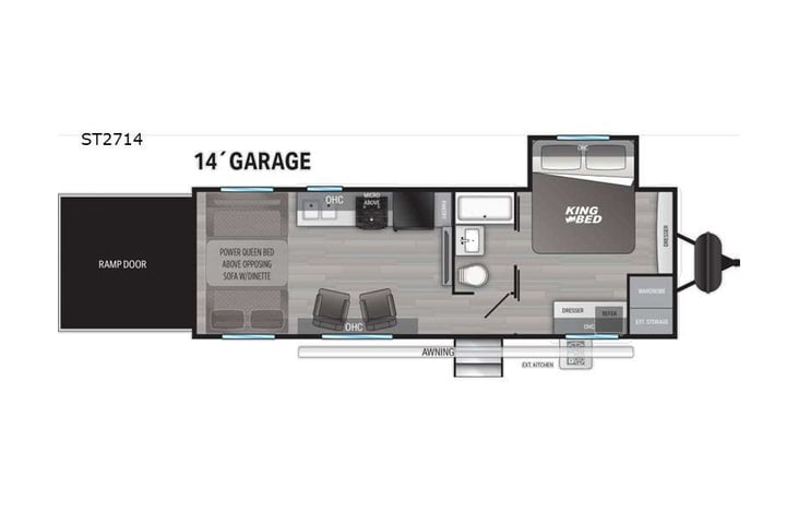 Representative floor plan provided by a trusted RVshare partner.