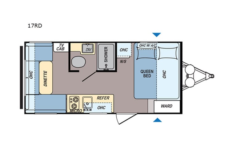 Representative floor plan provided by a trusted RVshare partner.