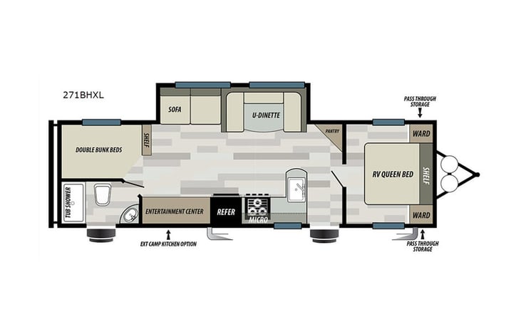 Representative floor plan provided by a trusted RVshare partner.