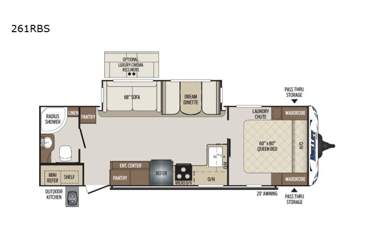 Representative floor plan provided by a trusted RVshare partner.