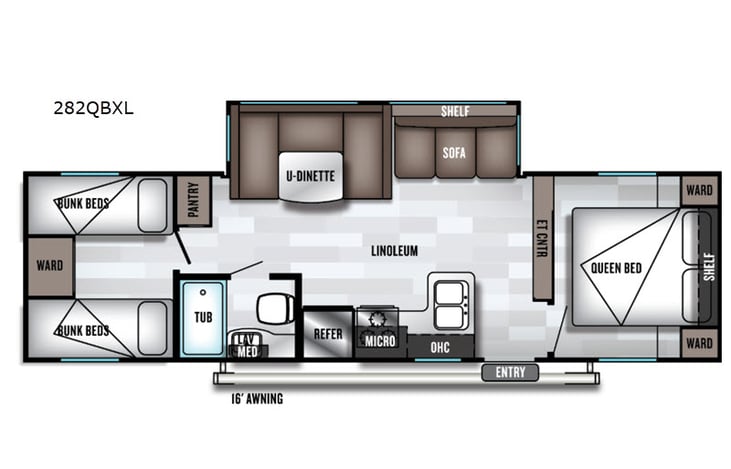 Representative floor plan provided by a trusted RVshare partner.